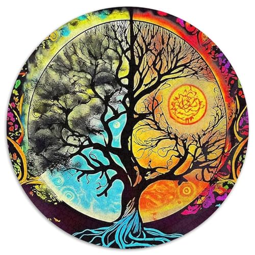 Baum des Lebens 1000 Teile Rundes Puzzle Kreatives Geschenk Erwachsene Anspruchsvoll Für Die Ganze Familie 1000pcs (67.5x67.5cm) von ZXOAWQX