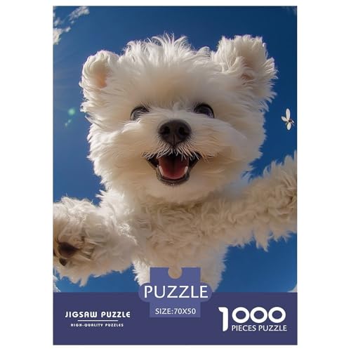 Bichon Frise 1000 Teile Puzzles DekoRatteion Klassisches Lernspiel Für Erwachsene Und Kinder Ab 12 Jahren Tolle Geschenkidee 70x50cm/1000pcs von ZXOAWQX