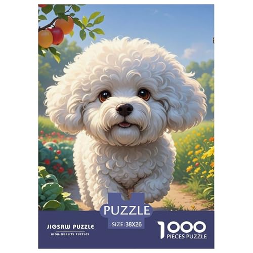 Bichon Frise 1000 Teile Puzzles Hund Puzzlespiele Lernspiel Herausforderung Spielzeug Für Erwachsene Und Kinder Ab 12 Jahren Tolle Geschenkidee 38x26cm/1000pcs von ZXOAWQX