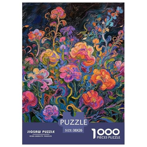 Blumen 1000 Teile Puzzles Ölmalerei Clevere Lernspiel Herausforderung Spielzeug Für Die Ganze Familie Tolle Geschenkidee 38x26cm/1000pcs von ZXOAWQX