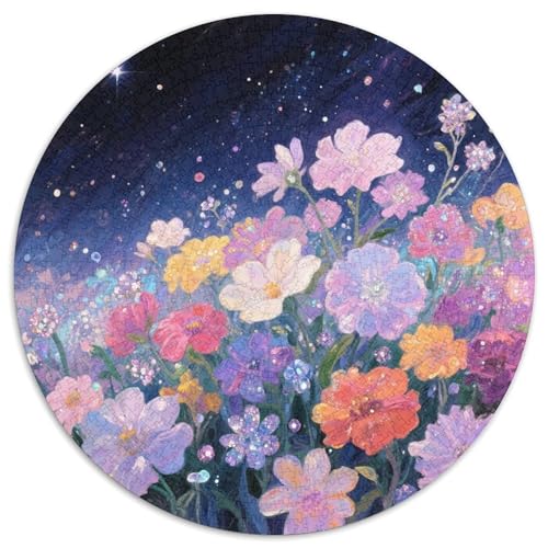 Blumen 1000 Teile Rundes Puzzle Kreatives Ölmalerei Geschenk Unmögliches Spiel Für Erwachsene Und Kinder 1000pcs (67.5x67.5cm) von ZXOAWQX