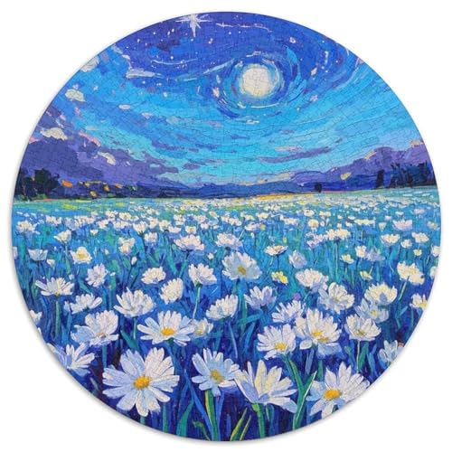 Blumen 1000 Teile Rundes Puzzle Stressabbau Ölmalerei Jigsaw Geschenk Anspruchsvoll Für Erwachsene Und Kinder 1000pcs (67.5x67.5cm) von ZXOAWQX