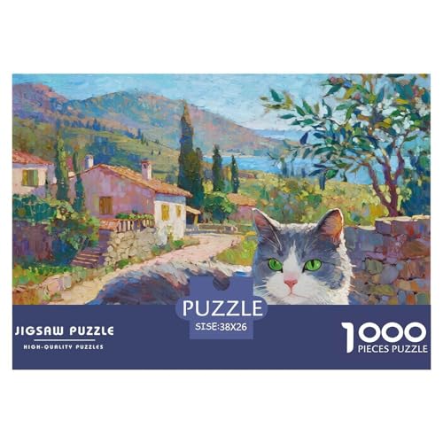 Britische Kurzhaare 1000 Teile Puzzles Haustier Katze Dekoration Lernspiel Herausforderung Spielzeug Für Die Ganze Familie Tolle Geschenkidee 38x26cm/1000pcs von ZXOAWQX