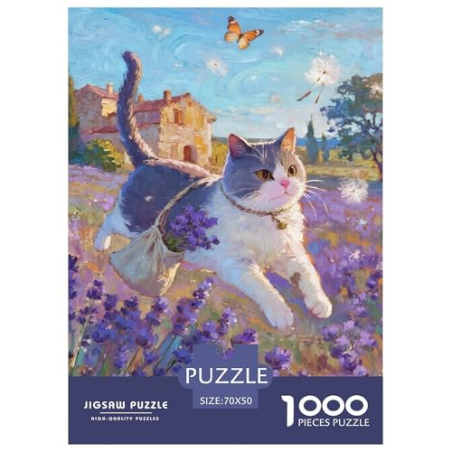 Britische Kurzhaare 1000 Teile Puzzles Haustier Katze Puzzlespiele Klassisches Lernspiel Für Erwachsene Und Kinder Ab 12 Jahren Tolle Geschenkidee 70x50cm/1000pcs von ZXOAWQX
