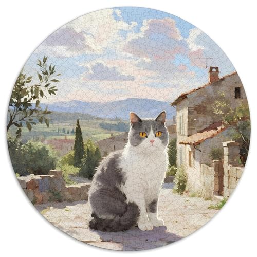 Britische Kurzhaare 1000 Teile Rundes Puzzle Kreatives Pet Katze Geschenk Puzzlespiele Für Die Ganze Familie 1000pcs (67.5x67.5cm) von ZXOAWQX