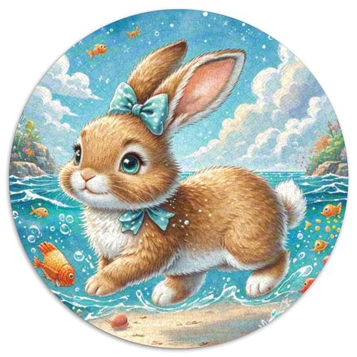 Brown Kaninchen 1000 Teile Rundes Puzzle Stressabbau Tier Jigsaw Geschenk Erwachsene Anspruchsvoll Für Die Ganze Familie 1000pcs (67.5x67.5cm) von ZXOAWQX