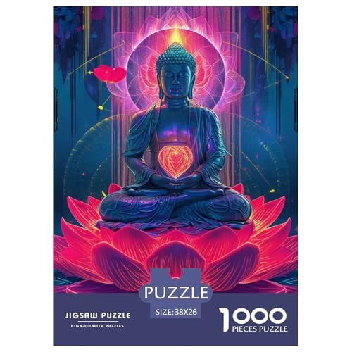 Buddha-Statue 1000 Teile Puzzles Clevere Lernspiel Herausforderung Spielzeug Für Erwachsene Tolle Geschenkidee 38x26cm/1000pcs von ZXOAWQX