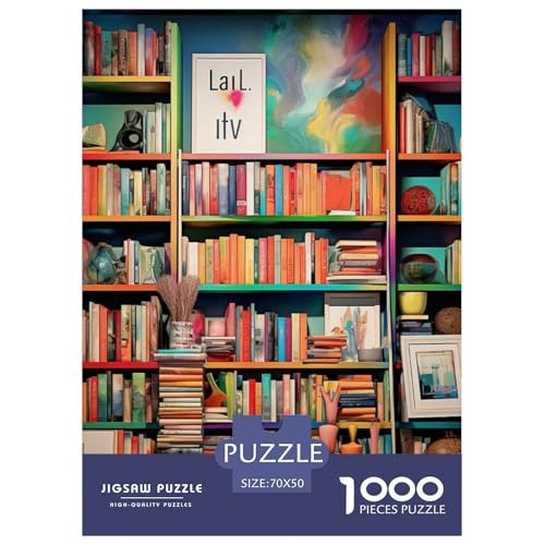 Bücherregal 1000 Teile Puzzles Clevere Klassisches Lernspiel Für Erwachsene Tolle Geschenkidee 70x50cm/1000pcs von ZXOAWQX