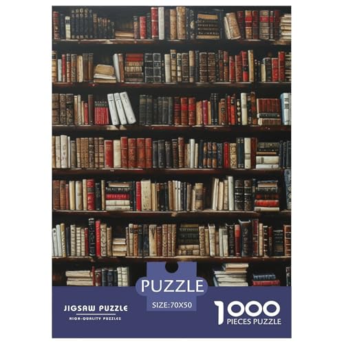 Bücherregal 1000 Teile Puzzles DekoRatteion Lernspiel Herausforderung Spielzeug Für Die Ganze Familie Tolle Geschenkidee 70x50cm/1000pcs von ZXOAWQX