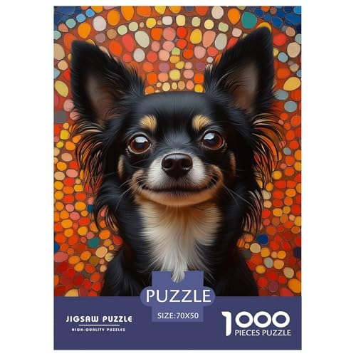Chihuahua 1000 Teile Puzzles Clevere Klassisches Lernspiel Für Erwachsene Tolle Geschenkidee 70x50cm/1000pcs von ZXOAWQX