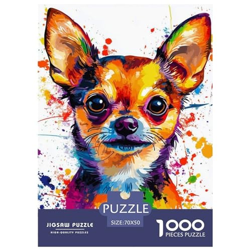 Chihuahua 1000 Teile Puzzles Clevere Klassisches Lernspiel Für Erwachsene Tolle Geschenkidee 70x50cm/1000pcs von ZXOAWQX