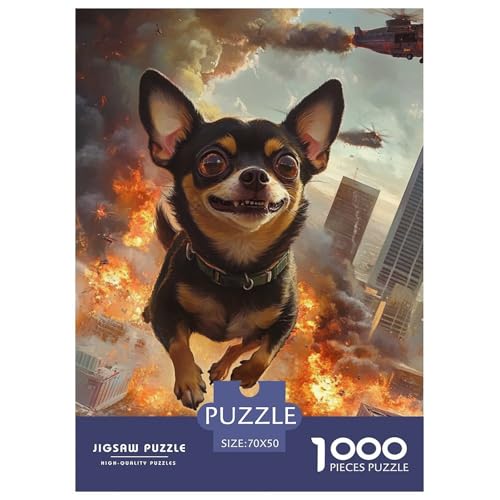 Chihuahua 1000 Teile Puzzles Clevere Unmögliche Herausforderung Für Erwachsene Und Kinder Ab 12 Jahren Tolle Geschenkidee 70x50cm/1000pcs von ZXOAWQX
