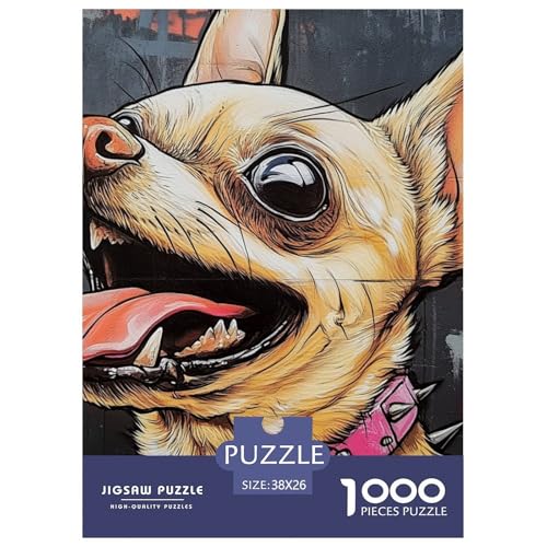 Chihuahua 1000 Teile Puzzles Dekoration Unmögliche Herausforderung Für Erwachsene Und Kinder Ab 12 Jahren Tolle Geschenkidee 38x26cm/1000pcs von ZXOAWQX