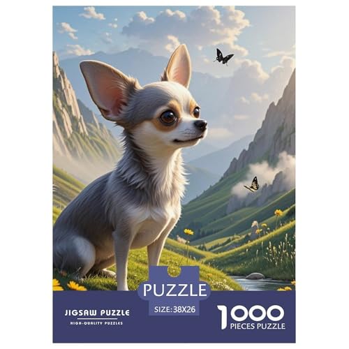 Chihuahua 1000 Teile Puzzles Hund Clevere EIN Herausforderndes Für Erwachsene Tolle Geschenkidee 38x26cm/1000pcs von ZXOAWQX