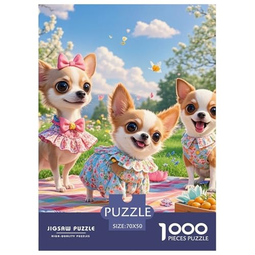 Chihuahua 1000 Teile Puzzles Hund Clevere Klassisches Lernspiel Für Die Ganze Familie Tolle Geschenkidee 70x50cm/1000pcs von ZXOAWQX