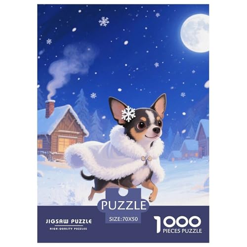 Chihuahua 1000 Teile Puzzles Hund Dekoration Lernspiel Herausforderung Spielzeug Für Erwachsene Und Kinder Ab 12 Jahren Tolle Geschenkidee 70x50cm/1000pcs von ZXOAWQX