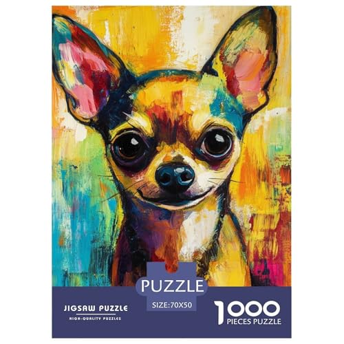 Chihuahua 1000 Teile Puzzles Puzzlespiele EIN Herausforderndes Für Erwachsene Und Kinder Ab 12 Jahren Tolle Geschenkidee 70x50cm/1000pcs von ZXOAWQX