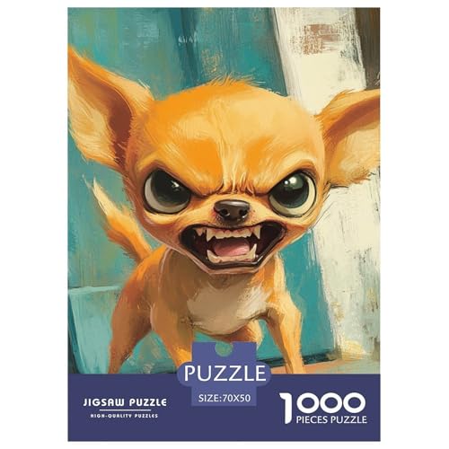 Chihuahua 1000 Teile Puzzles Puzzlespiele Klassisches Lernspiel Für Erwachsene Und Kinder Ab 12 Jahren Tolle Geschenkidee 70x50cm/1000pcs von ZXOAWQX