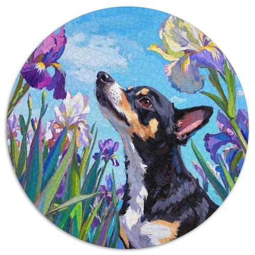 Chihuahua 1000 Teile Rundes Puzzle Kreatives Hund Geschenk Anspruchsvoll Für Erwachsene Und Kinder 1000pcs (67.5x67.5cm) von ZXOAWQX