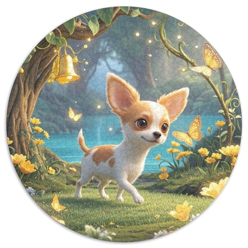 Chihuahua 1000 Teile Rundes Puzzle Kreatives Hund Geschenk Anspruchsvoll Für Erwachsene Und Kinder 1000pcs (67.5x67.5cm) von ZXOAWQX