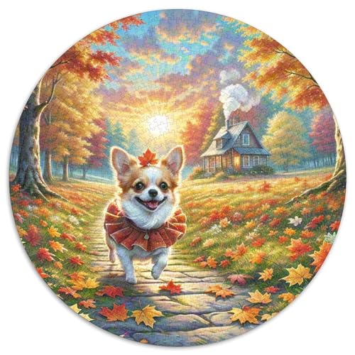 Chihuahua 1000 Teile Rundes Puzzle Kreatives Hund Geschenk Unmögliches Spiel Für Die Ganze Familie 1000pcs (67.5x67.5cm) von ZXOAWQX