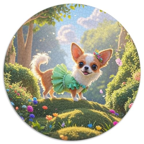 Chihuahua 1000 Teile Rundes Puzzle Kreatives Hund Jigsaw Geschenk Erwachsene Anspruchsvoll Für Die Ganze Familie 1000pcs (67.5x67.5cm) von ZXOAWQX