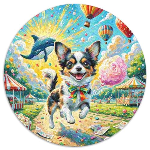 Chihuahua 1000 Teile Rundes Puzzle Kreatives Tiers Hund Jigsaw Geschenk EIN Herausforderndes Puzzle Für Die Ganze Familie 1000pcs (67.5x67.5cm) von ZXOAWQX
