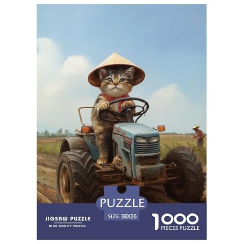 Chinesische ländliche Katze 1000 Teile Puzzles DekoRatteion EIN Herausforderndes Für Die Ganze Familie Tolle Geschenkidee 38x26cm/1000pcs von ZXOAWQX