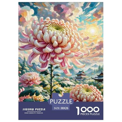 Chrysanthemen 1000 Teile Puzzles Puzzlespiele Klassisches Lernspiel Für Erwachsene Und Kinder Ab 12 Jahren Tolle Geschenkidee 38x26cm/1000pcs von ZXOAWQX