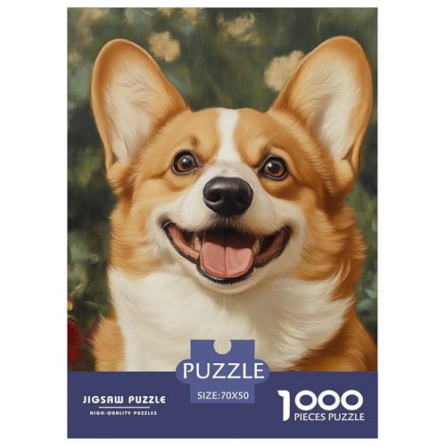 Corgi 1000 Teile Puzzles Clevere EIN Herausforderndes Für Erwachsene Und Kinder Ab 12 Jahren Tolle Geschenkidee 70x50cm/1000pcs von ZXOAWQX