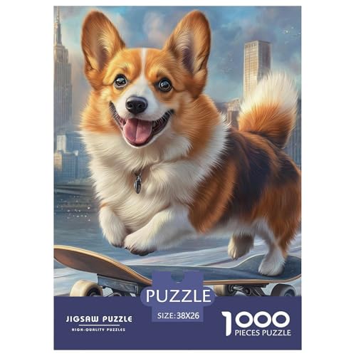 Corgi 1000 Teile Puzzles Dekoration Klassisches Lernspiel Für Erwachsene Und Kinder Ab 12 Jahren Tolle Geschenkidee 38x26cm/1000pcs von ZXOAWQX