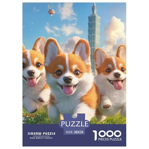Corgi 1000 Teile Puzzles Dekoration Unmögliche Herausforderung Für Erwachsene Und Kinder Ab 12 Jahren Tolle Geschenkidee 38x26cm/1000pcs von ZXOAWQX