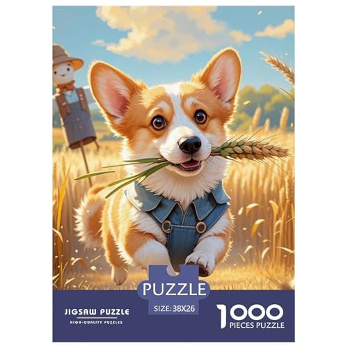 Corgi 1000 Teile Puzzles Hund Classic Lernspiel Herausforderung Spielzeug Für Erwachsene Tolle Geschenkidee 38x26cm/1000pcs von ZXOAWQX