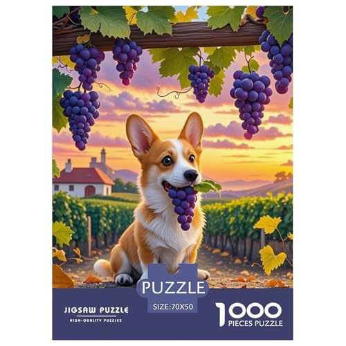 Corgi 1000 Teile Puzzles Hund Puzzlespiele Lernspiel Herausforderung Spielzeug Für Die Ganze Familie Tolle Geschenkidee 70x50cm/1000pcs von ZXOAWQX