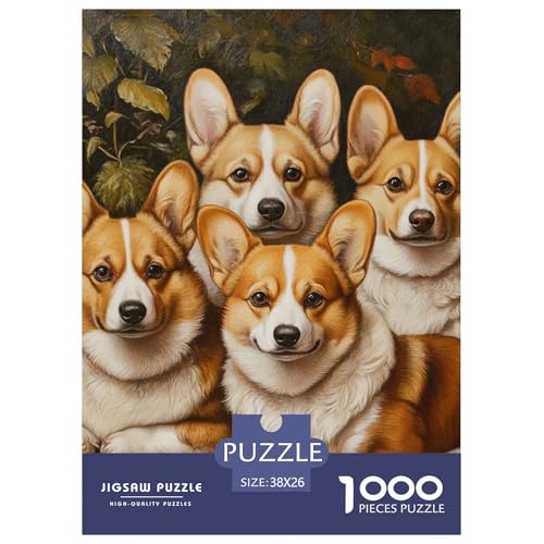 Corgi 1000 Teile Puzzles Puzzlespiele Klassisches Lernspiel Für Erwachsene Tolle Geschenkidee 38x26cm/1000pcs von ZXOAWQX