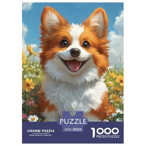 Corgi 1000 Teile Puzzles Puzzlespiele Kreative Unterhaltung Für Erwachsene Und Kinder Ab 12 Jahren Tolle Geschenkidee 38x26cm/1000pcs von ZXOAWQX