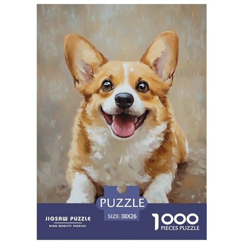 Corgi 1000 Teile Puzzles Puzzlespiele Kreative Unterhaltung Für Erwachsene Und Kinder Ab 12 Jahren Tolle Geschenkidee 38x26cm/1000pcs von ZXOAWQX