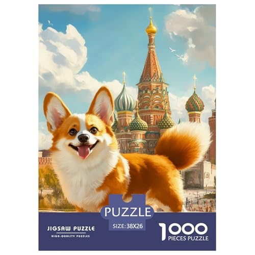 Corgi 1000 Teile Puzzles Puzzlespiele Lernspiel Herausforderung Spielzeug Für Erwachsene Tolle Geschenkidee 38x26cm/1000pcs von ZXOAWQX