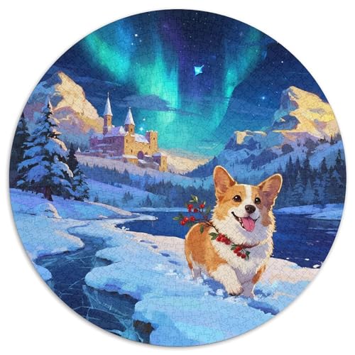 Corgi 1000 Teile Rundes Puzzle Kreatives Haustier Hund Geschenk Puzzlespiele Für Die Ganze Familie 1000pcs (67.5x67.5cm) von ZXOAWQX