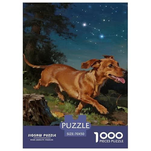 Dachshund 1000 Teile Puzzles Haustier Hund Clevere Lernspiel Herausforderung Spielzeug Für Erwachsene Und Kinder Ab 12 Jahren Tolle Geschenkidee 70x50cm/1000pcs von ZXOAWQX