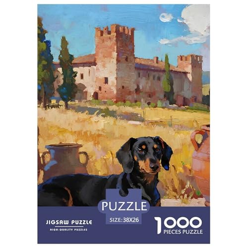 Dachshund 1000 Teile Puzzles Haustier Hund Dekoration Unmögliche Herausforderung Für Die Ganze Familie Tolle Geschenkidee 38x26cm/1000pcs von ZXOAWQX