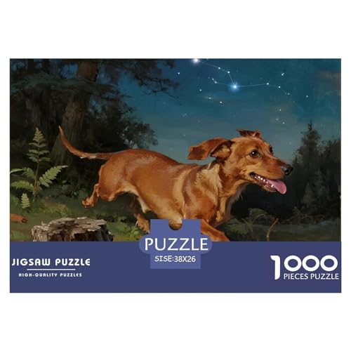 Dachshund 1000 Teile Puzzles Haustier Hund Puzzlespiele Klassisches Lernspiel Für Die Ganze Familie Tolle Geschenkidee 38x26cm/1000pcs von ZXOAWQX
