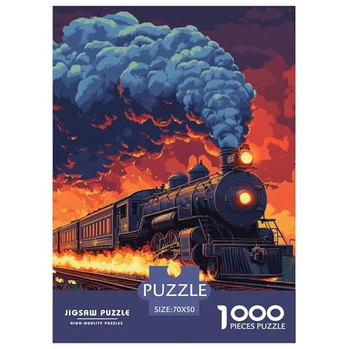 Dampfzug 1000 Teile Puzzles DekoRatteion EIN Herausforderndes Für Erwachsene Und Kinder Ab 12 Jahren Tolle Geschenkidee 70x50cm/1000pcs von ZXOAWQX