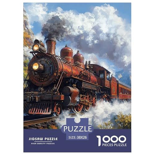 Dampfzug 1000 Teile Puzzles Puzzlespiele EIN Herausforderndes Für Die Ganze Familie Tolle Geschenkidee 38x26cm/1000pcs von ZXOAWQX