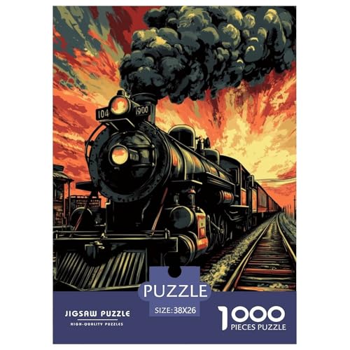 Dampfzug 1000 Teile Puzzles Puzzlespiele EIN Herausforderndes Für Erwachsene Und Kinder Ab 12 Jahren Tolle Geschenkidee 38x26cm/1000pcs von ZXOAWQX