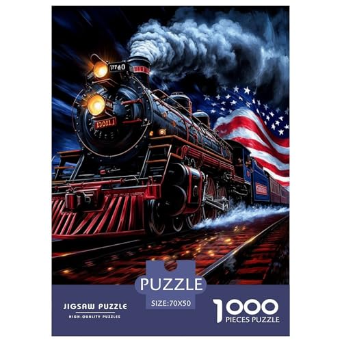 Dampfzug 1000 Teile Puzzles Puzzlespiele Lernspiel Herausforderung Spielzeug Für Die Ganze Familie Tolle Geschenkidee 70x50cm/1000pcs von ZXOAWQX