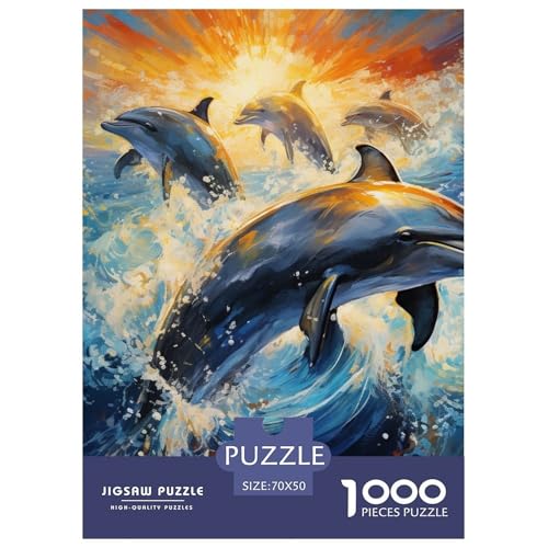 Delphin 1000 Teile Puzzles Dekoration Klassisches Lernspiel Für Die Ganze Familie Tolle Geschenkidee 70x50cm/1000pcs von ZXOAWQX