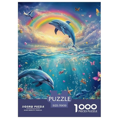 Delphin 1000 Teile Puzzles Dekoration Klassisches Lernspiel Für Erwachsene Und Kinder Ab 12 Jahren Tolle Geschenkidee 70x50cm/1000pcs von ZXOAWQX