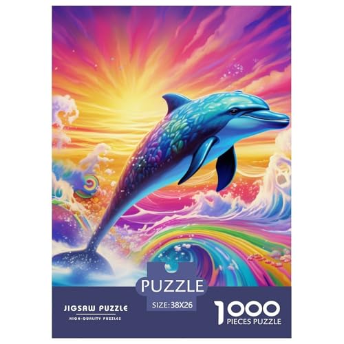 Delphin 1000 Teile Puzzles Puzzlespiele Lernspiel Herausforderung Spielzeug Für Erwachsene Tolle Geschenkidee 38x26cm/1000pcs von ZXOAWQX