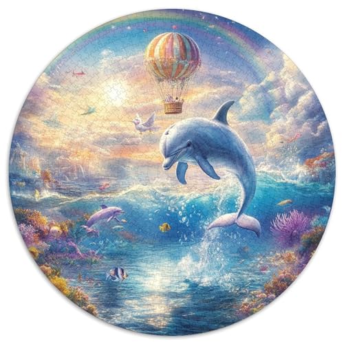 Delphin 1000 Teile Rundes Puzzle Kreatives Geschenk Unmögliches Spiel Für Erwachsene Und Kinder 1000pcs (67.5x67.5cm) von ZXOAWQX